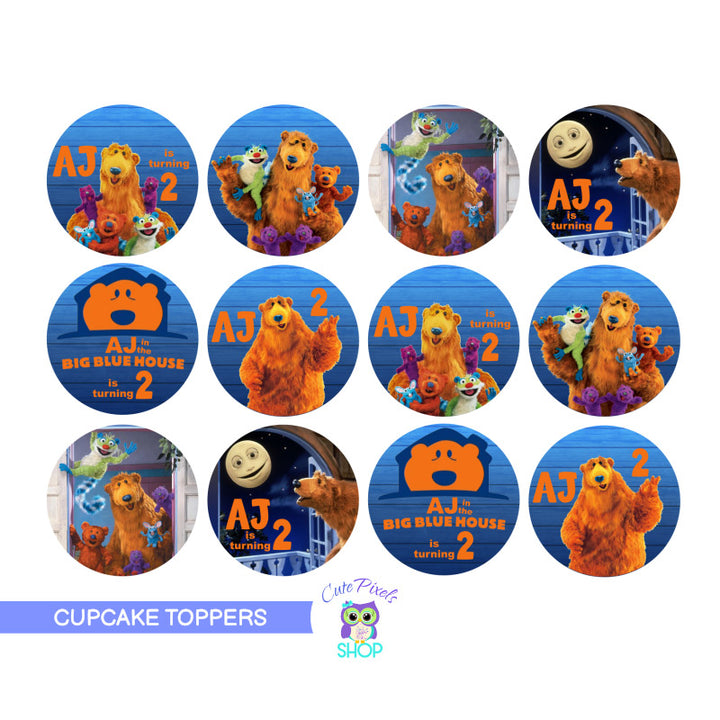 Bear in the Big Blue House Cupcake Toppers
