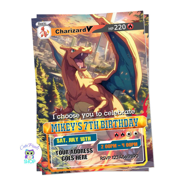 pokemon trading card birthday invitation Pokmon Template  Mama Life Printables Final payment will be due prior to production This item is unavailable -