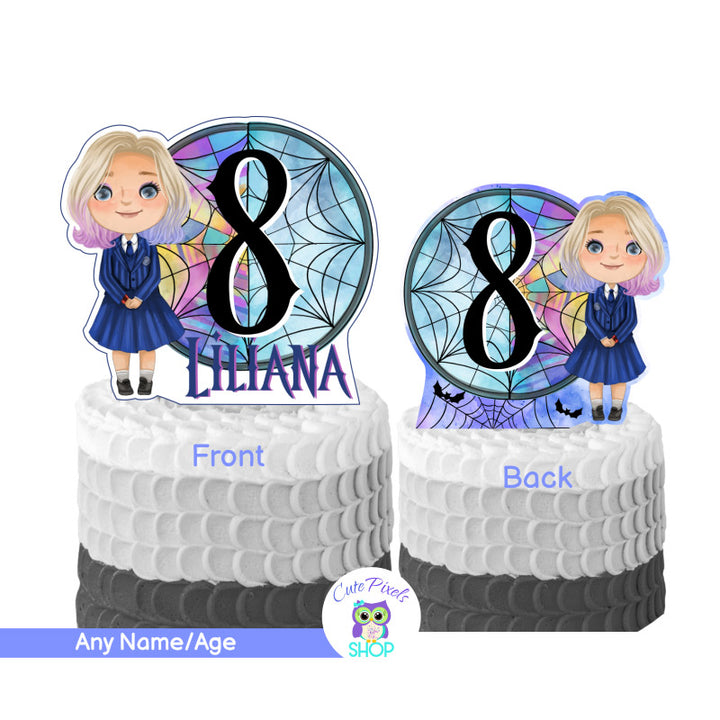 Wednesday cake topper, use it to decorate your cake or as a centerpiece. Enid design