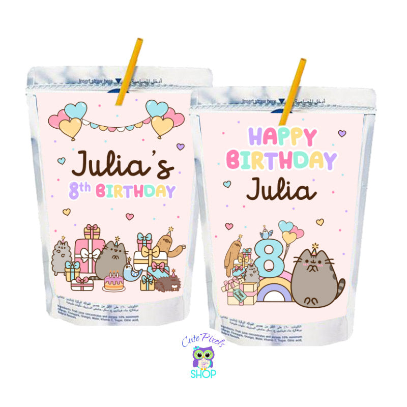 Pusheen Water Bottle Labels - Pusheen Capri Sun – Cute Pixels Shop