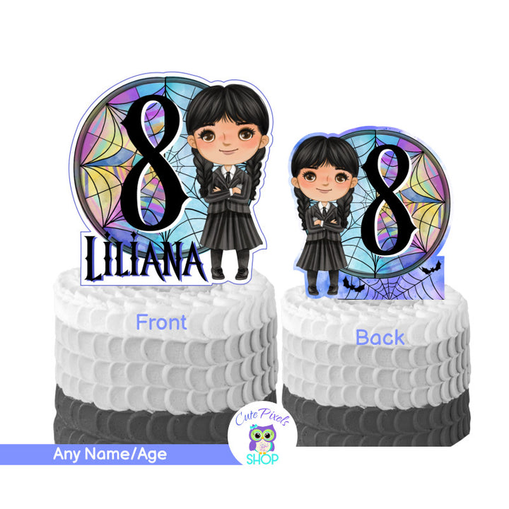 Wednesday cake topper, use it to decorate your cake or as a centerpiece. Wednesday design