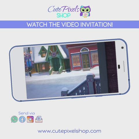 Christmas Olaf Birthday Video Invitation, Disney Frozen Christmas Invitation, watch video here