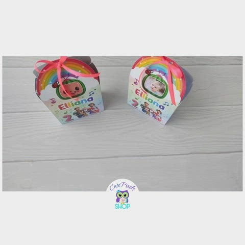 Cocomelon treat boxes video. Cocomelon favor boxes with treats and goodies inside. Cocomelon party favors ready for your Cocomelon Birthday party
