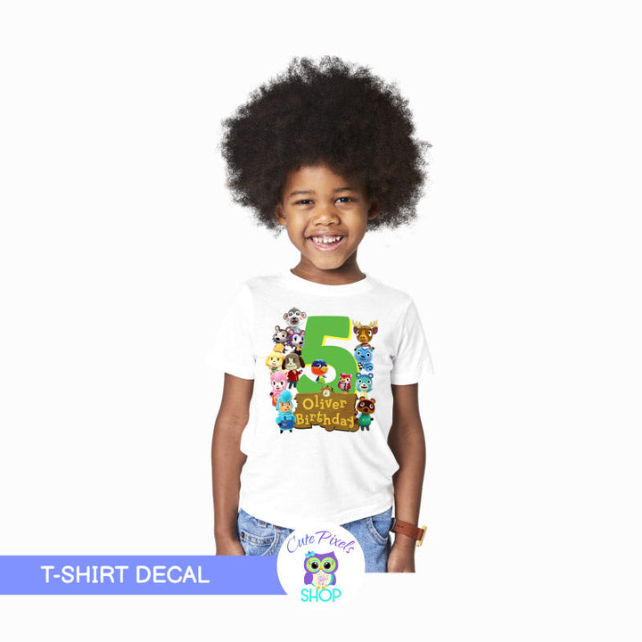 Animal Crossing T-Shirt Decal, Animal Crossing T-shirt design to iron on, perfect for the birthday boy in an Animal Crossing Birthday Party