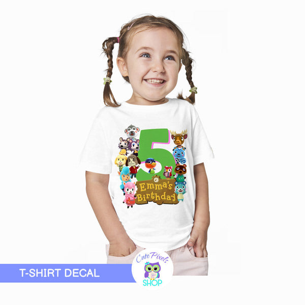 Animal Crossing T-Shirt Decal, Animal Crossing T-shirt design to iron on, perfect for the birthday girl in an Animal Crossing Birthday Party