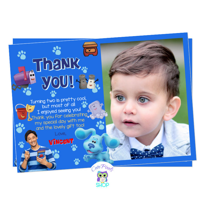 Blue's Clues and you thank you card with child's photo
