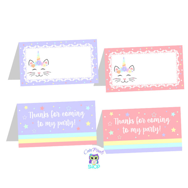 Caticorn Place Cards - Caticorn Food Labels
