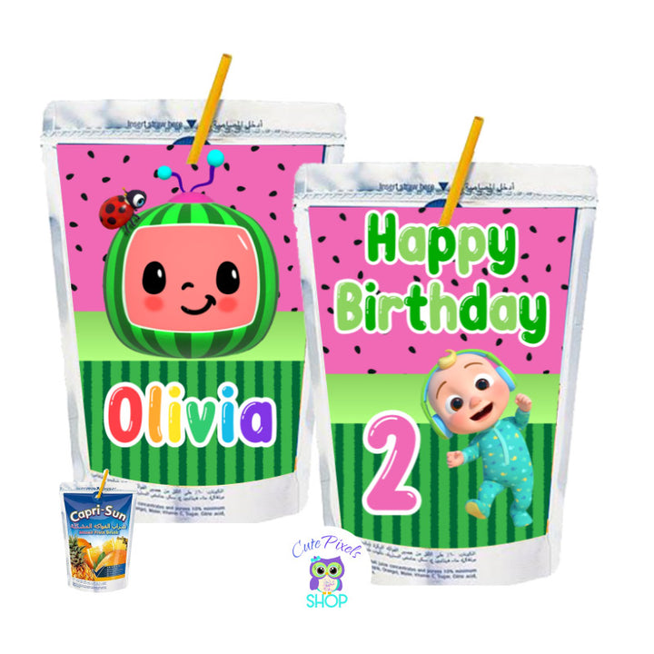 COCOMELON PERSONALIZED Water Bottle Labels - Printable for Birthday Parties  and Other Special Occasions