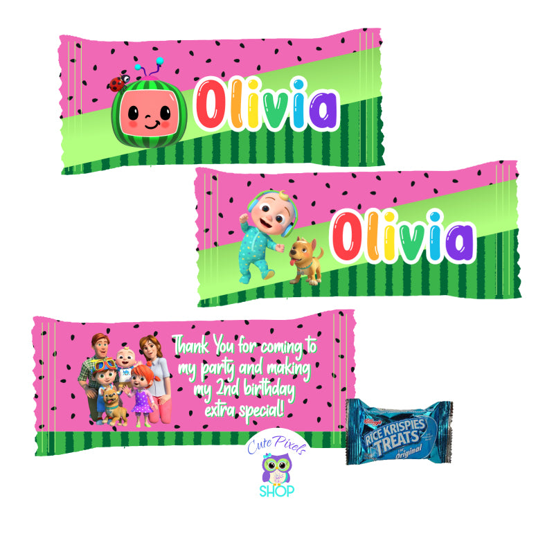 Cocomelon Rice Krispies Wrappers - Cocomelon Birthday – Cute Pixels Shop