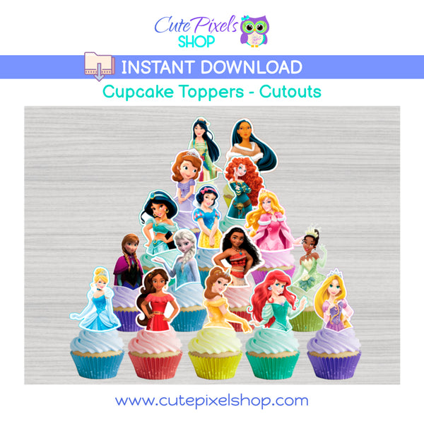 Disney Princess Cake Toppers Tiana Cupcake Toppers Printable Download