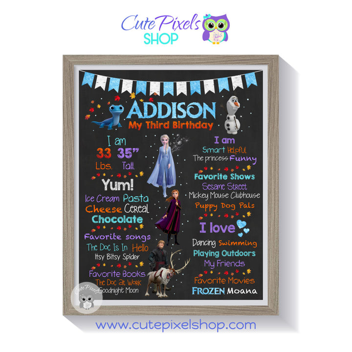 Paw Patrol Birthday sign, Paw Patrol chalkboard sign with milestones for child and many Paw Patrol Characters, Boy design framed