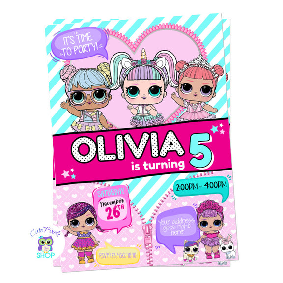 LOL Surprise Dolls Invitation LOL Birthday Invitation Cute Pixels Shop