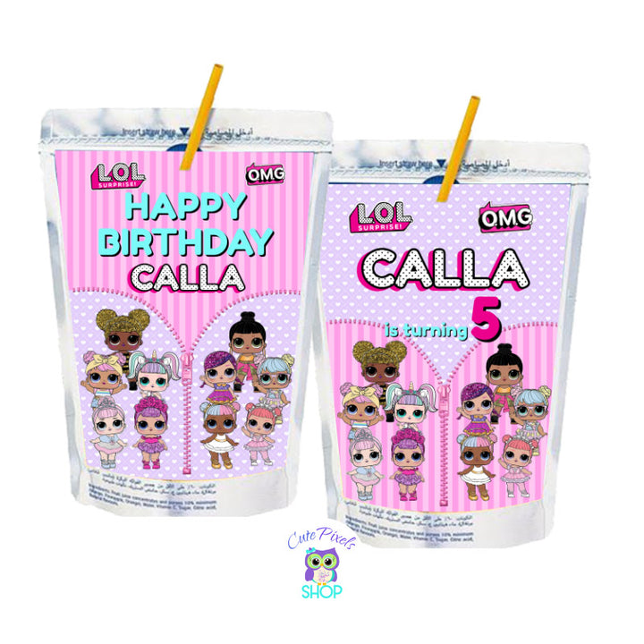 LOL Suprise dolls capri sun labels. Labels for you Juice Pouches perfect for a LOL Surprise Dolls Birthday Party