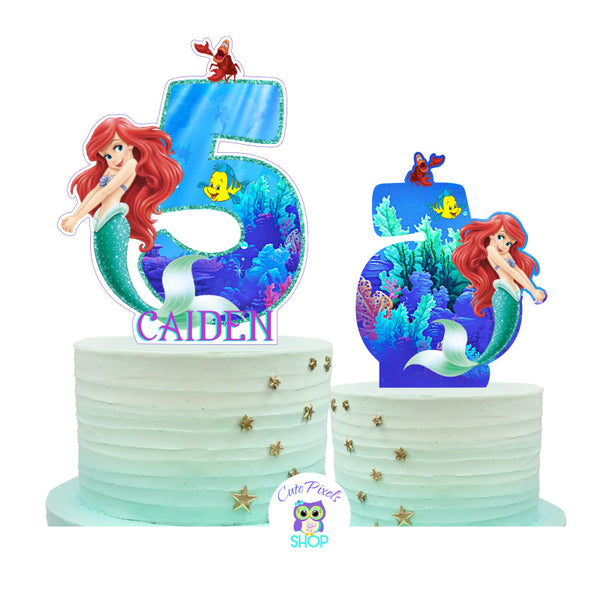 The Little mermaid cake topper, Princess ariel cutout to use as cake topper, centerpiece and party decorations