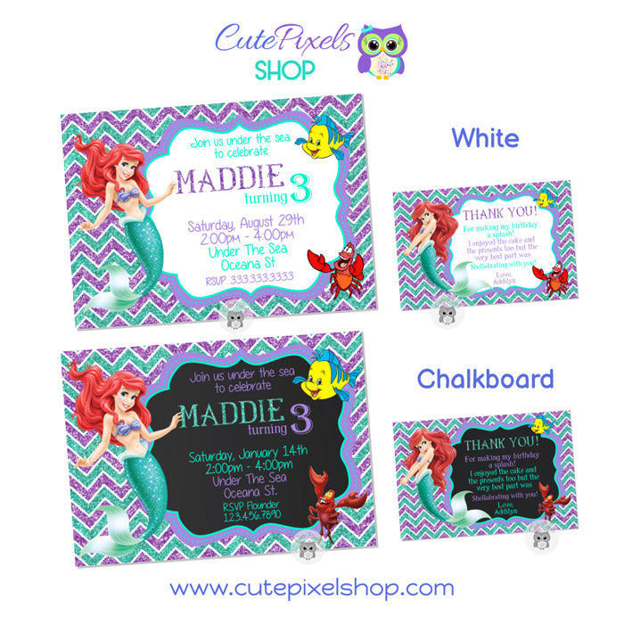 The Little Mermaid Invitation Set Style 01