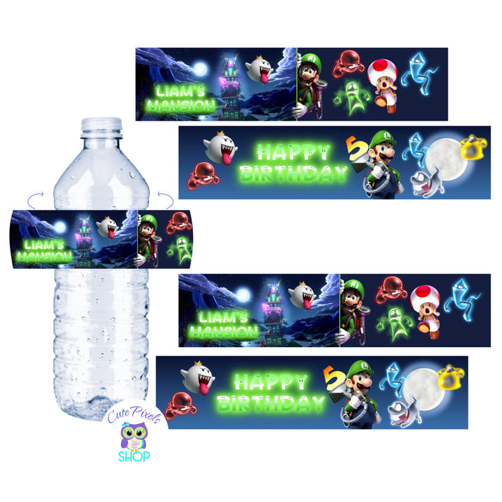 Super Mario Water Bottle Label