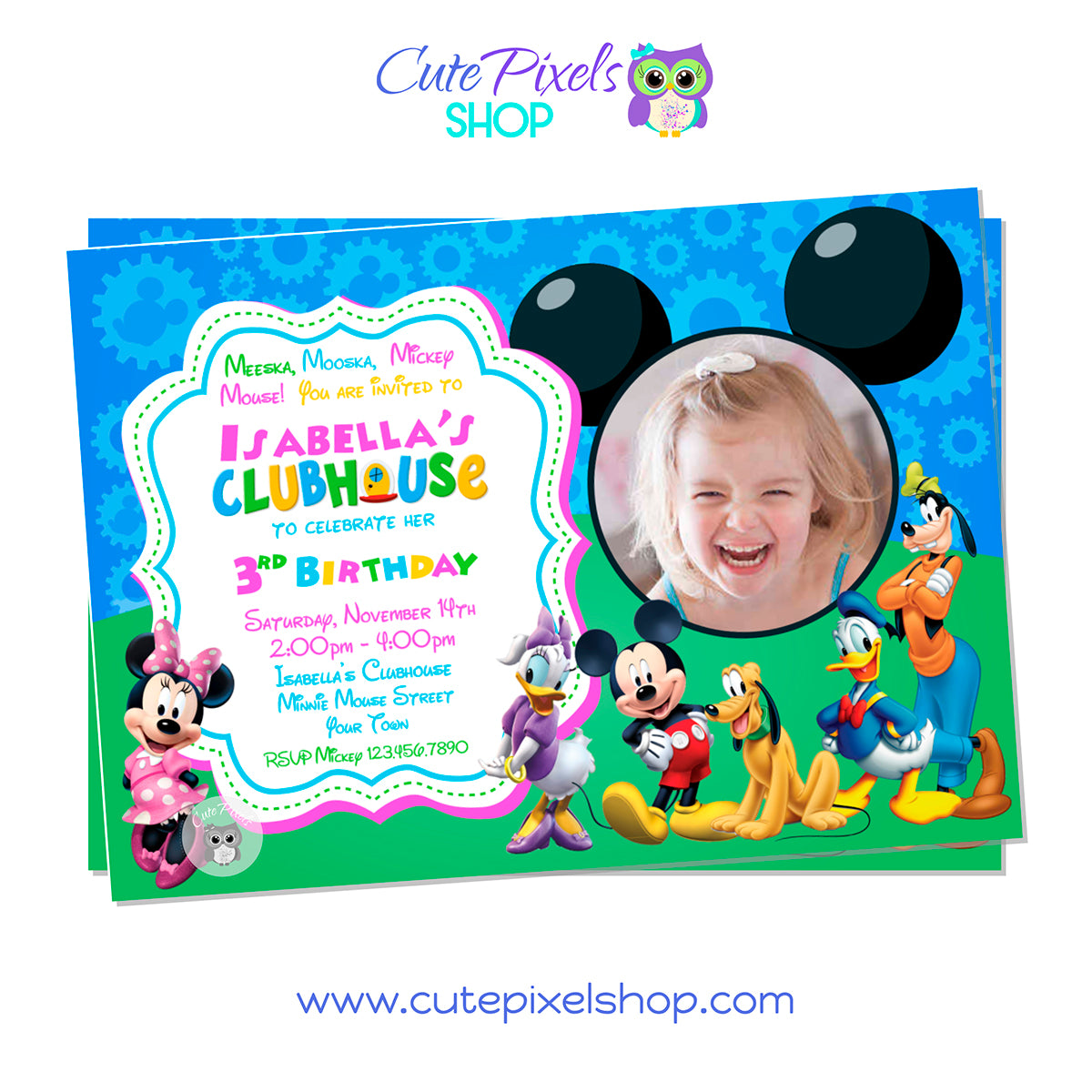 Minnie Mouse Birthday Invitation Style 07 Cute Pixels Shop