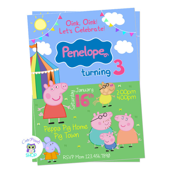 Peppa Pig Birthday Invitation - Peppa Pig Party