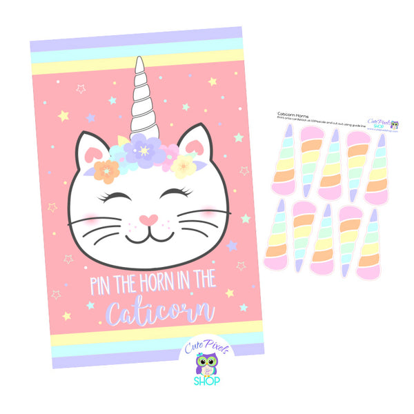Pin the horn in the Caticorn - Caticorn Game