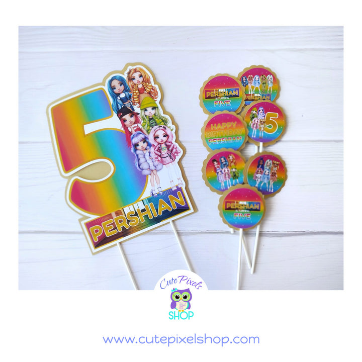 Rainbow High Dolls Cake topper and Cupcake Topper, printed and shipped