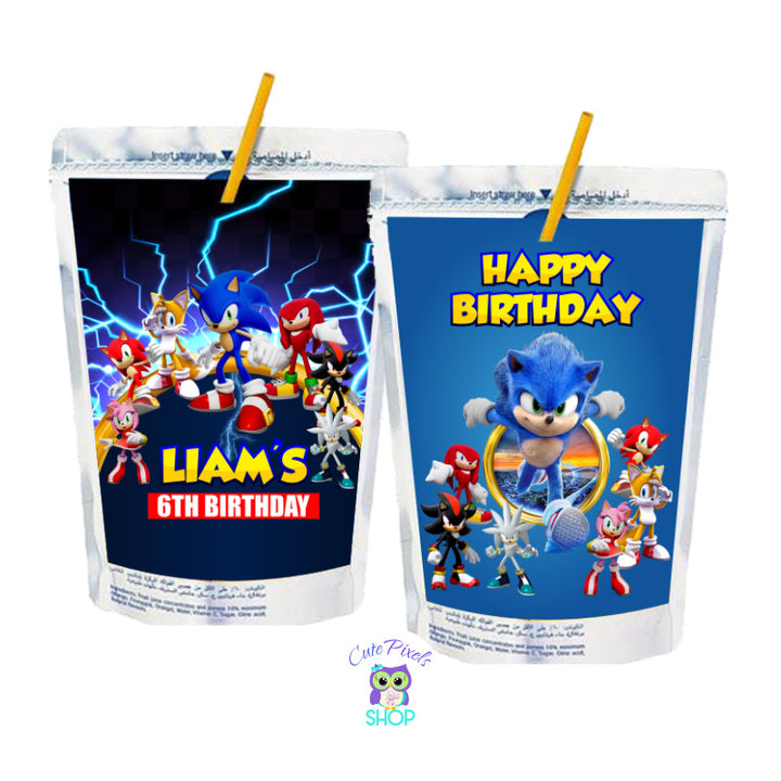 Sonic the Hedgehog Birthday Water Bottle Label Printable